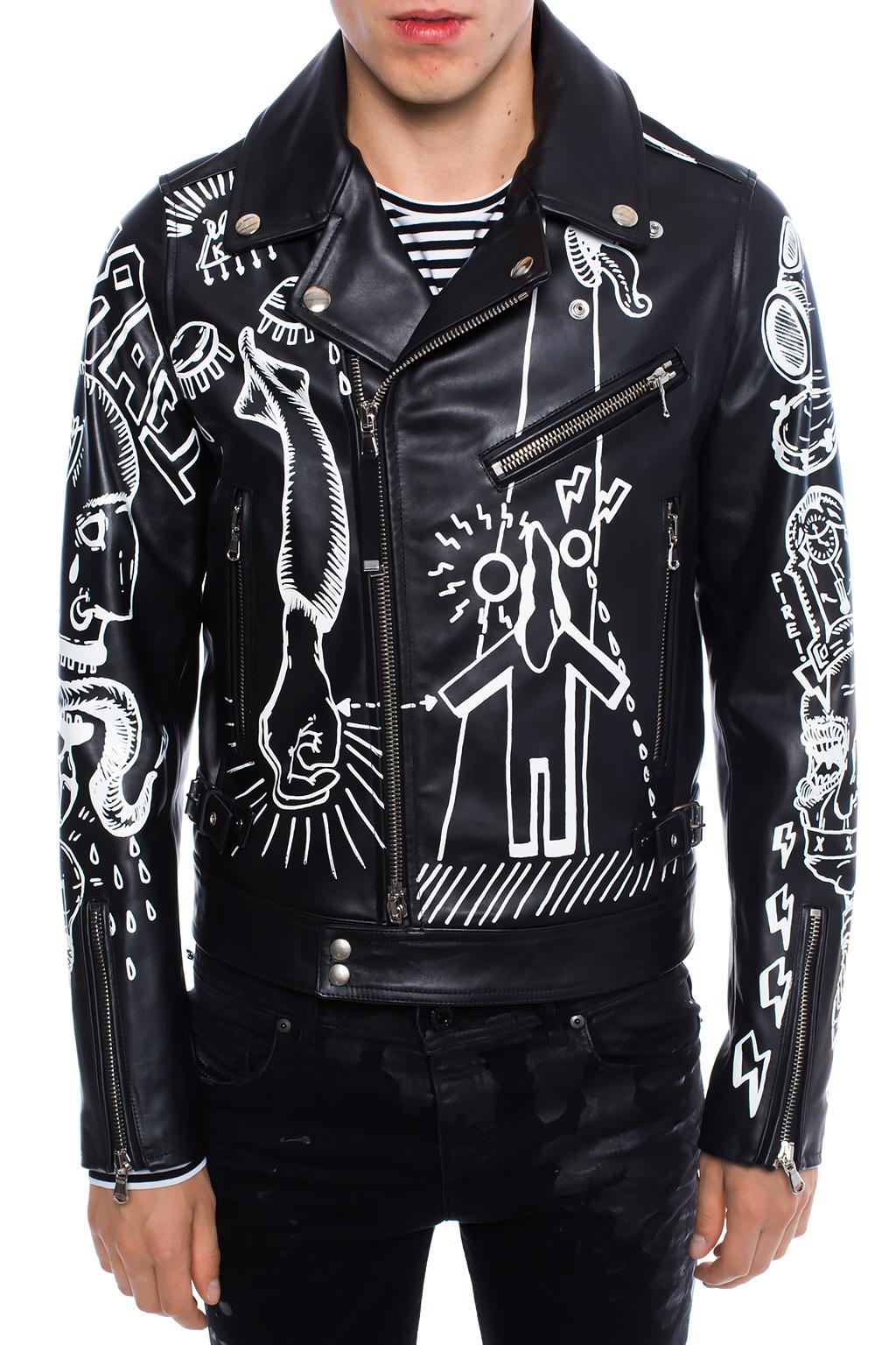 Black Leather biker jacket Diesel Black Gold - Vitkac Canada